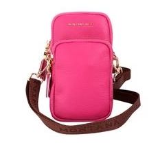 MWL-006HPKMONTANA WEST REAL LEATHER CELLPHONE CROSSBODY BAG-HOT PINK