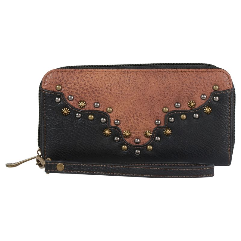 1964215W JUSTIN WALLET BLACK/CHOCOLATE