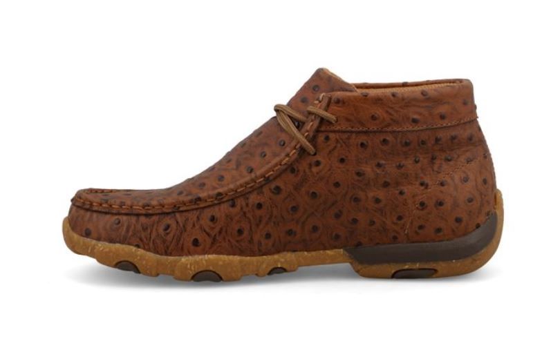WDM0157 WOMEN'S TWISTED X COGNAC OSTRICH PRINT CHUKKA DRIVING MOC