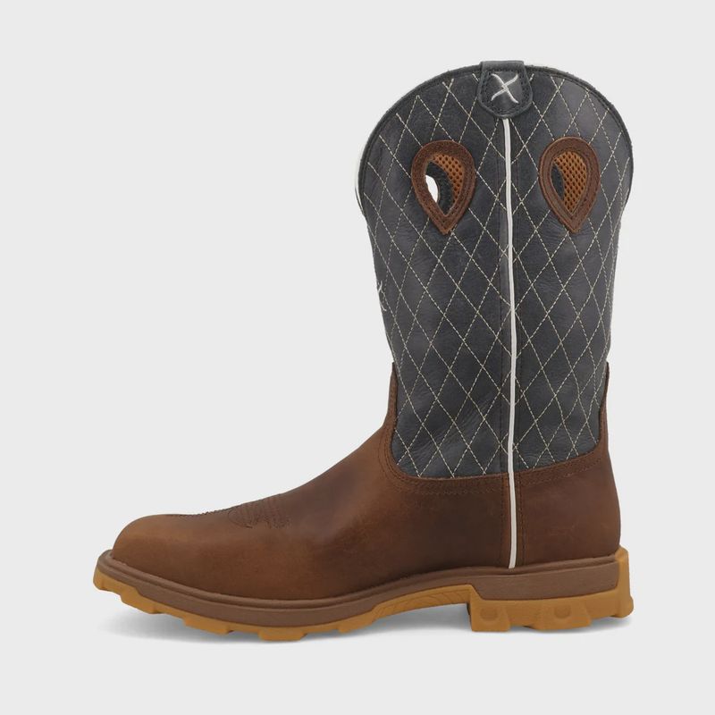 MULNW02 MEN'S TWISTED X 12" ULTRA-LITE BOMBER &amp; BLUE NANO SQUARE SAFETY TOE WATERPROOF WORK BOOT