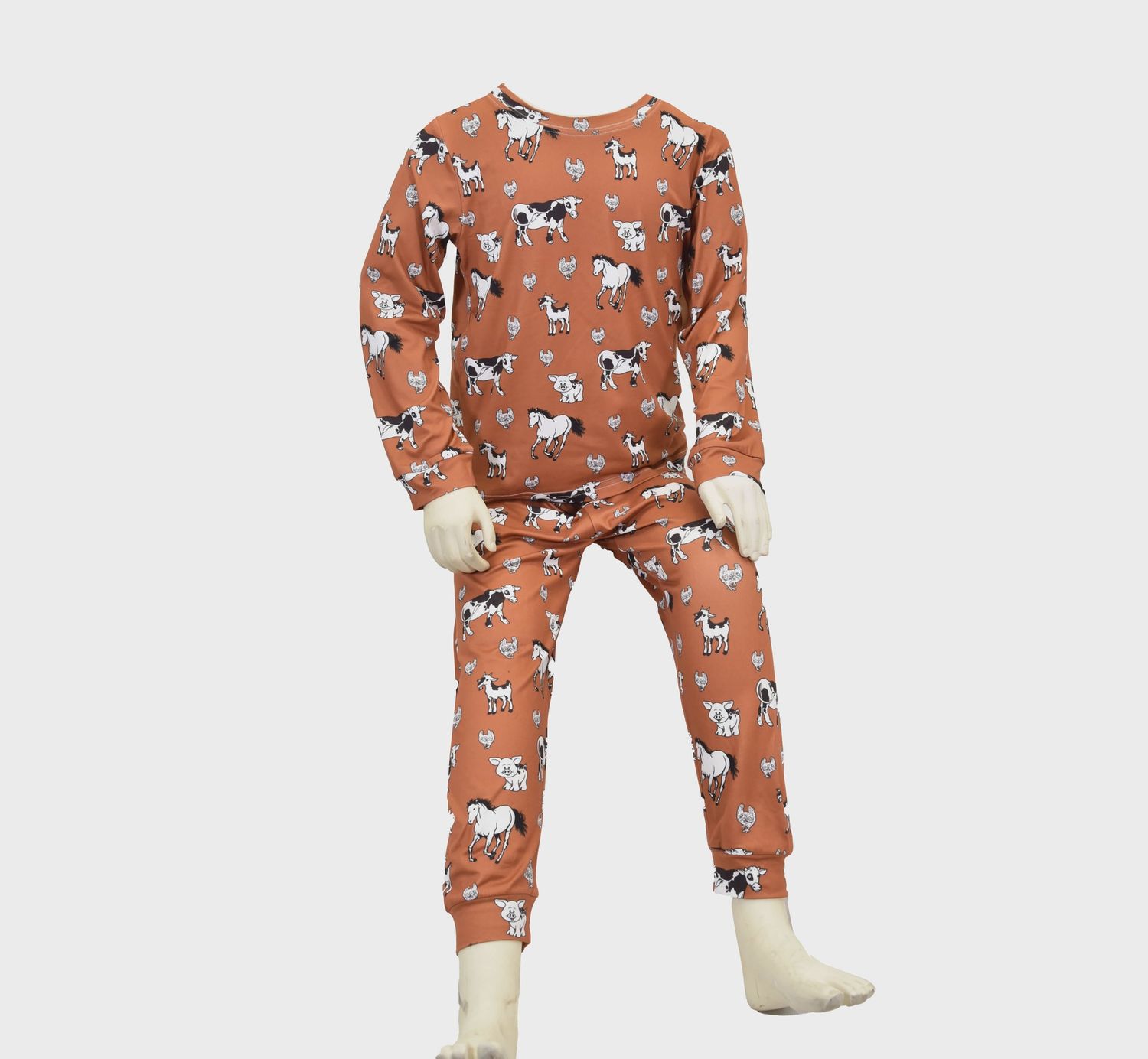 717115-265 INFANT COWBOY HARDWARE FARM PRINT BURNT ORANGE PLAYSET