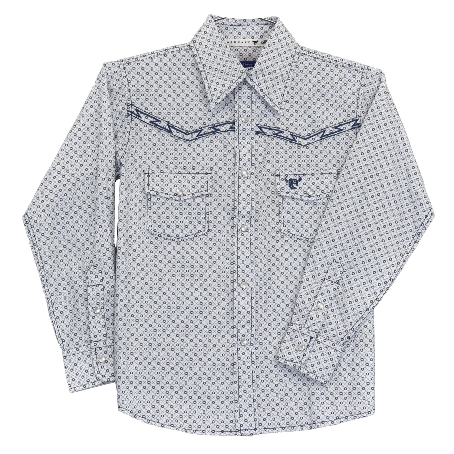 325490 BOYS COWBOY HARDWARE PUZZLE STAR L/S SNAP SHIRT