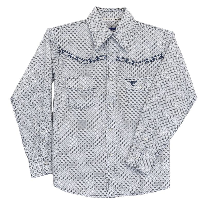 325490 BOYS COWBOY HARDWARE PUZZLE STAR L/S SNAP SHIRT