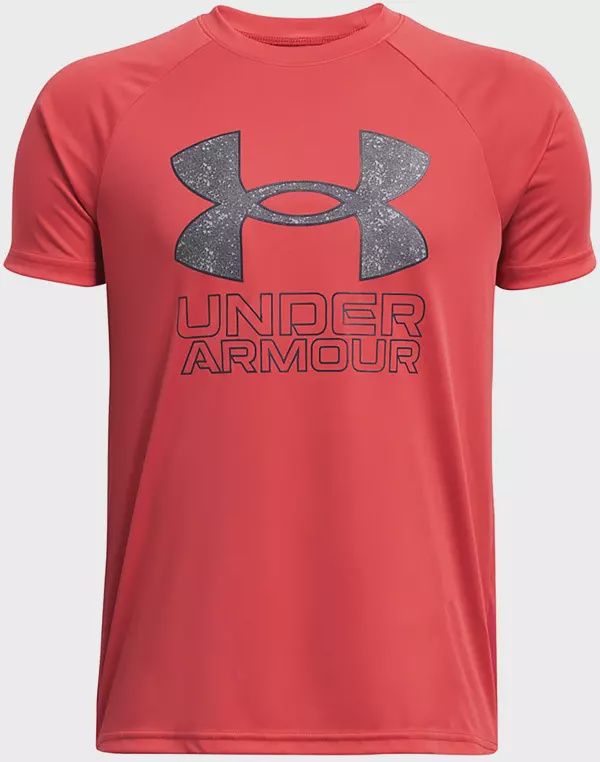 1363281-814 BOY&#39;S UNDER ARMOUR TECH™ HYDBRID PRINT FILL SHORT-SLEEVE