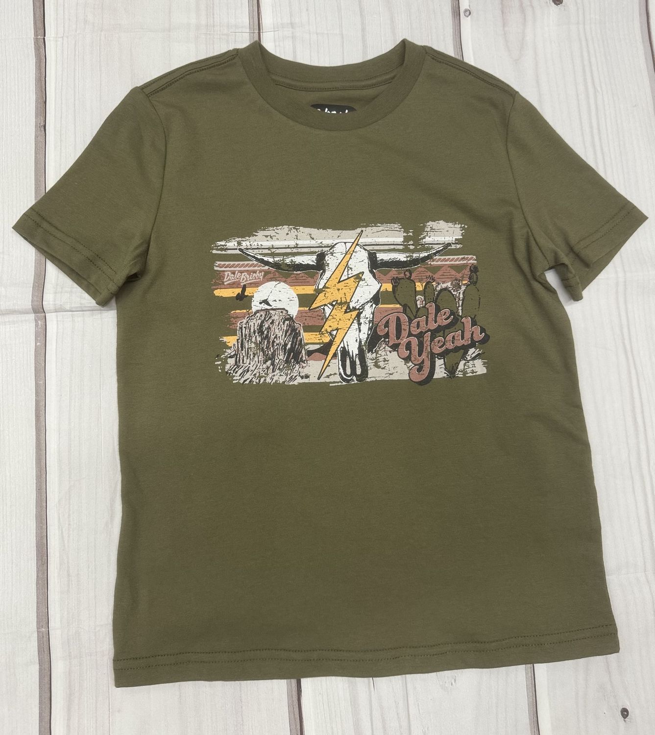 BB21T04433 BOY&#39;S ROCK &amp; ROLL OLIVE DALE GRAPHIC SHORT-SLEEVE TEE