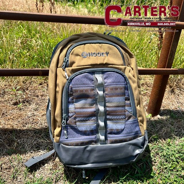 BP064TNGY HOOEY &quot;OX&quot; TAN &amp; GREY W/ AZTEC BACKPACK