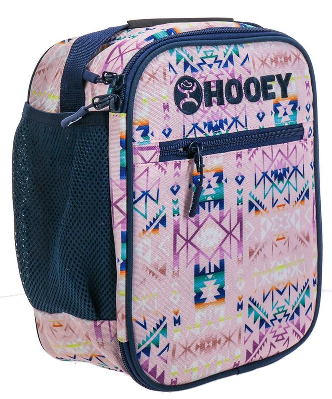 HLB005-PKNV HOOEY PINK &amp; NAVY AZTEC PATTERN LUNCH BOX