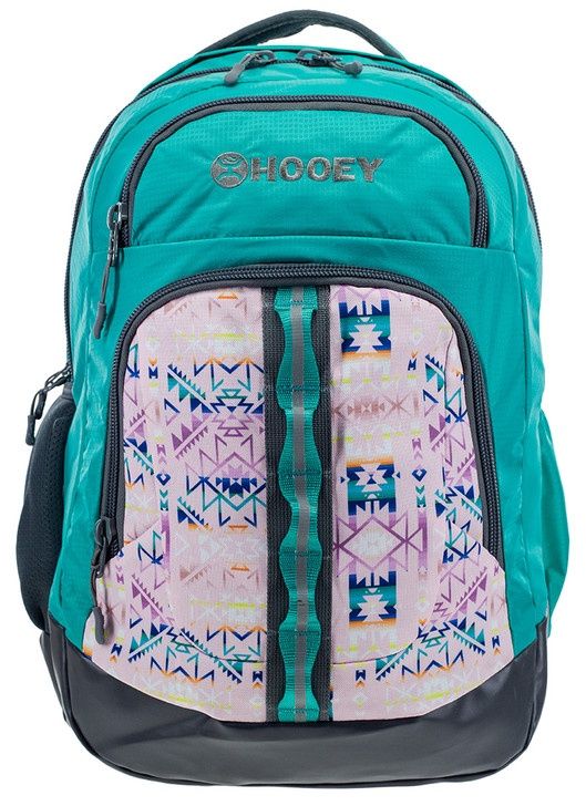 BP064TQPK HOOEY &quot;OX&quot; TURQUOISE &amp; PINK W/ AZTEC BACKPACK