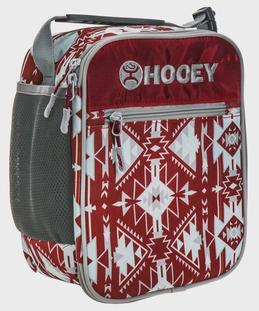 HLB005-BUGY HOOEY BURGUNDY &amp; BLUE AZTEC LUNCH BOX