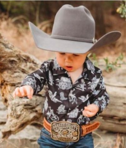 SNAP03 INFANT/TODDLER FARM PRINT PEARL SNAP