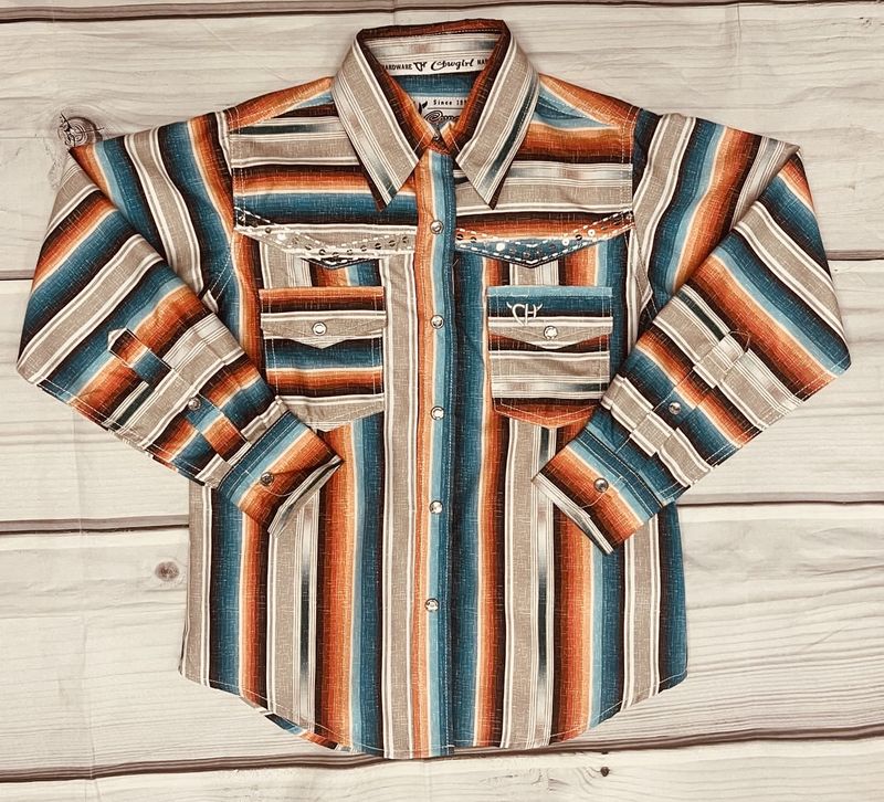 825549 TODDLER COWGIRL HARDWARE SERAPE L/S SNAP SHIRT