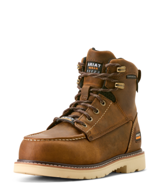10053821 WOMEN&#39;S ARIAT 6&quot; REBAR LIFT H20 COMPOSITE TOE DISTRESSED BROWN LACE UP WORK BOOT