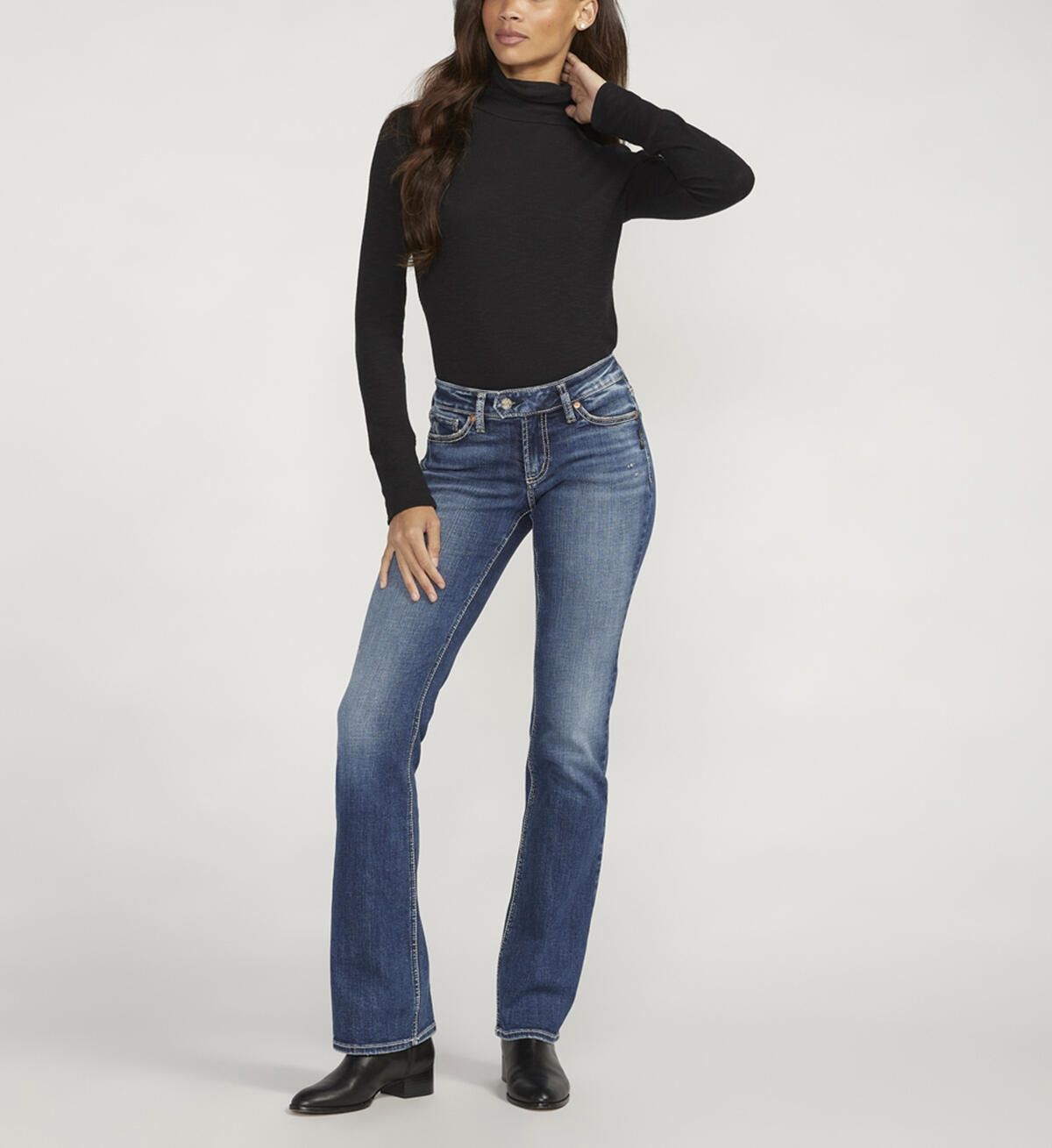 L12602SCV305 WOMEN&#39;S SILVER TUESDAY SLIM BOOT JEAN