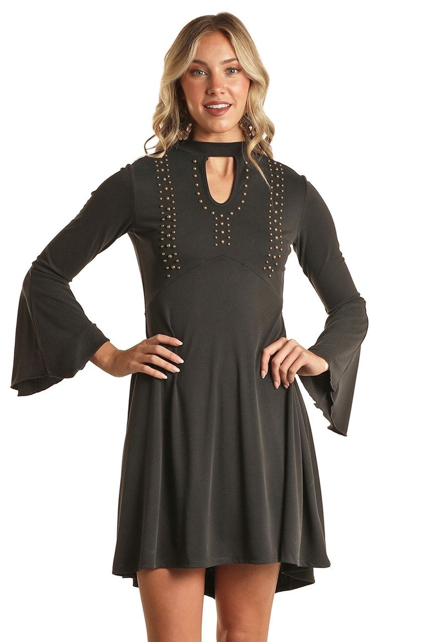 BWD2R02057 WOMEN&#39;S ROCK &amp; ROLL BELL SLEEVE DRESS