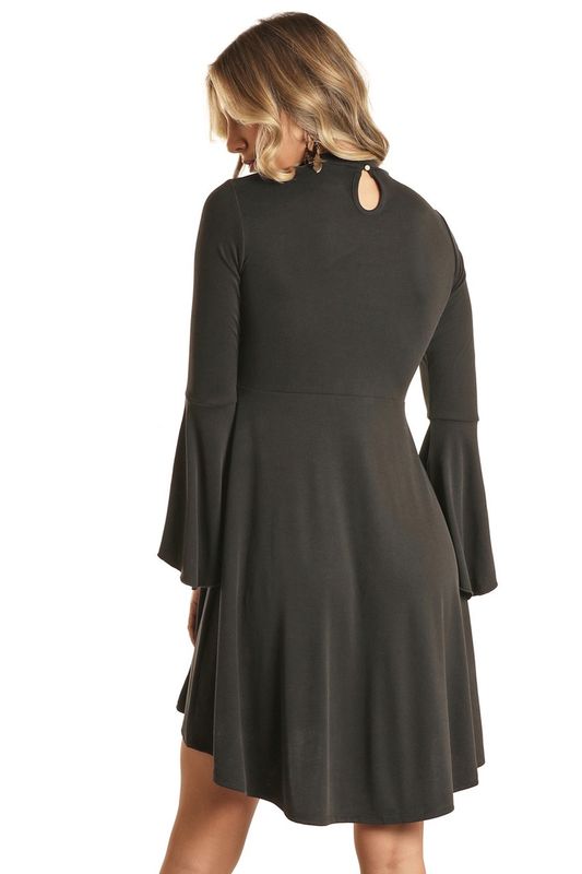 BWD2R02057 WOMEN'S ROCK &amp; ROLL BELL SLEEVE DRESS