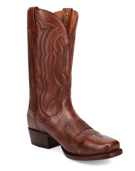 DP3355 MEN&#39;S DAN POST 13&quot; HONEY LEATHER SQUARE-TOE PREMIUM WESTERN BOOT