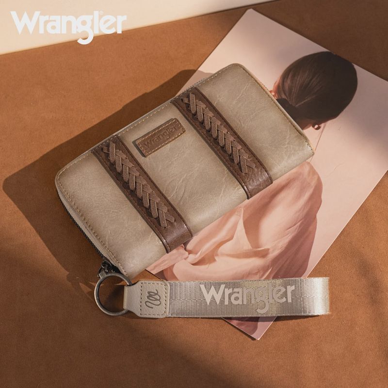 WG2208-W006 WRANGLER WHIPSTITCH WALLET / WRISTLET - KHAKI