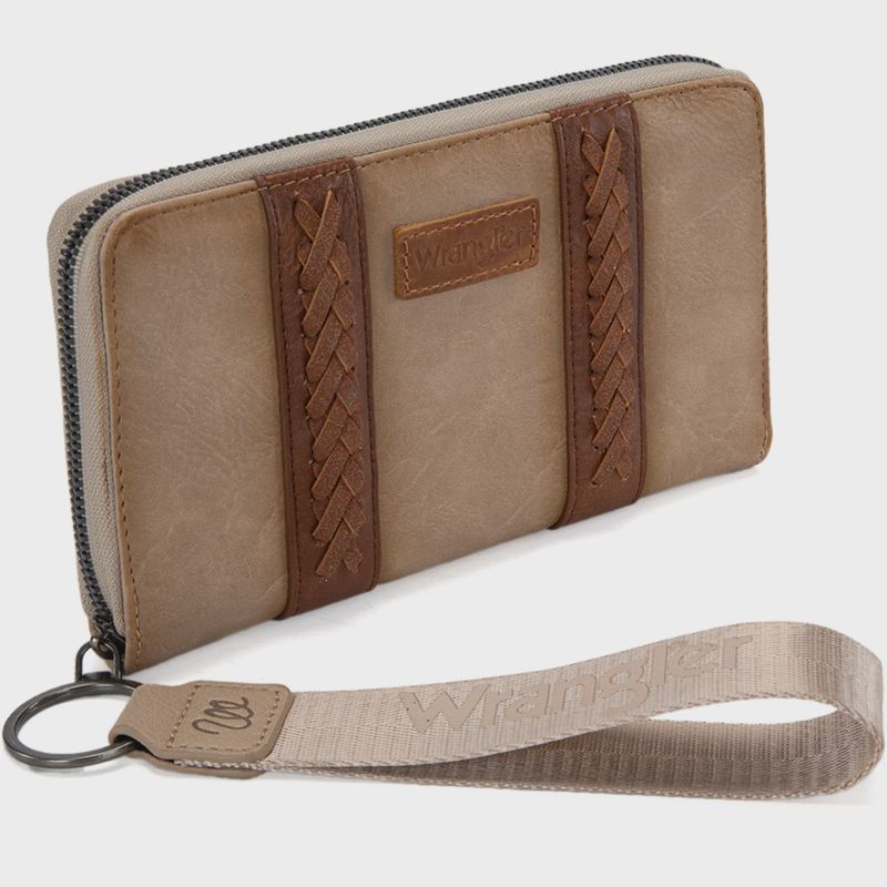 WG2208-W006 WRANGLER WHIPSTITCH WALLET / WRISTLET - KHAKI