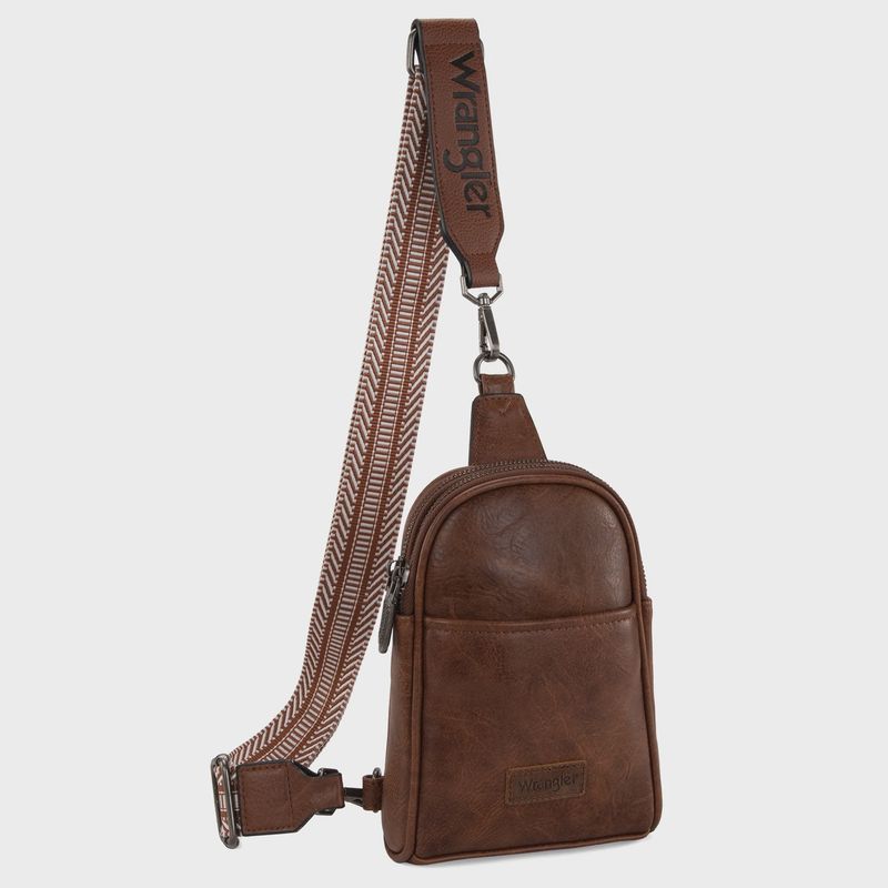 WG87-324 WRANGLER SLING BAG / CROSSBODY / CHEST BAG - BEIGE/BROWN