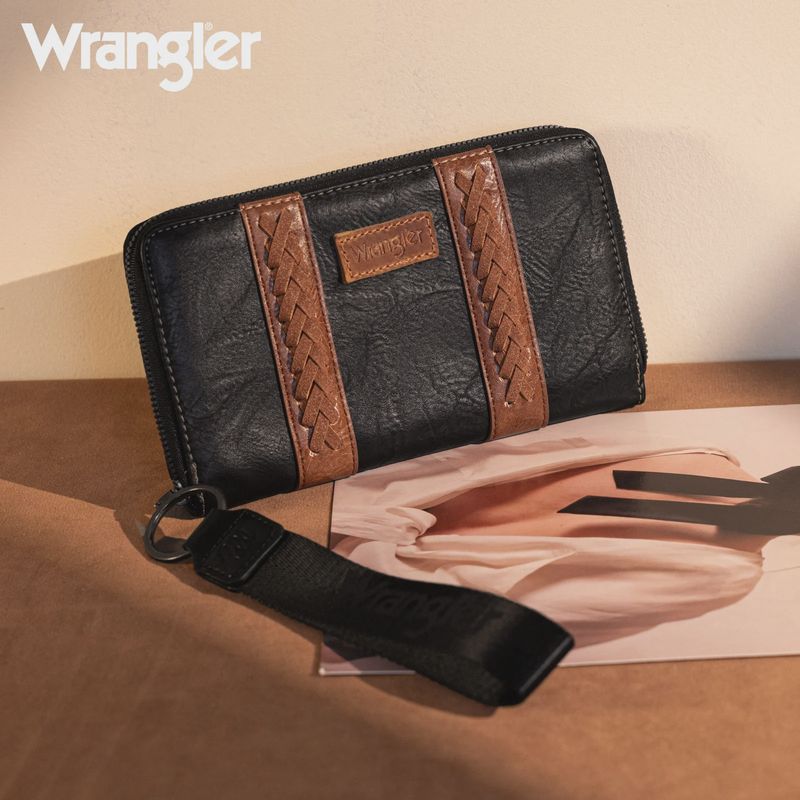 WG2208-W006 WRANGLER SHIPSTITCH WALLET / WRISTLET - BLACK