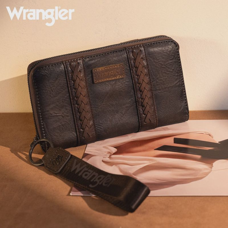 WG2208-W006 WRANGLER SHIPSTITCH WALLET / WRISTLET - COFFEE