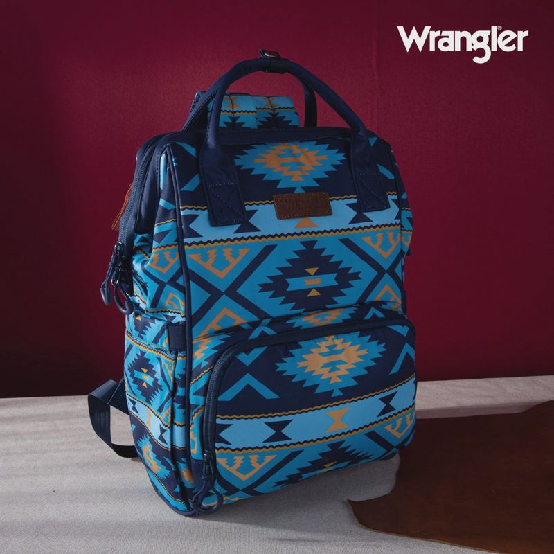 WG2204-9110 WRANGLER AZTEC PRINTED CALLIE BACKPACK - NAVY