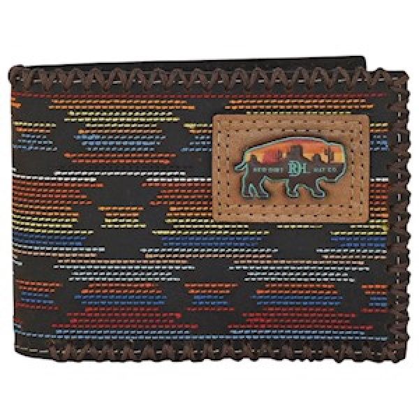 23225881W8 RED DIRT HAT CO BIFOLD WALLET MULTI-COLORED STITCHED SERAPE