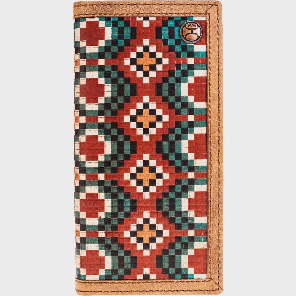 HW034-TNAZ HOOEY TAKONDA FAUX BEADED EMBOSSED LEATHER RODEO WALLET