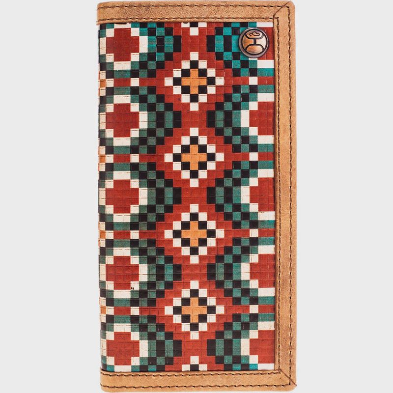 HW034-TNAZ HOOEY TAKONDA FAUX BEADED EMBOSSED LEATHER RODEO WALLET