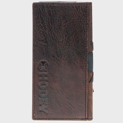 HW031-BRBK HOOEY &quot;KAI&quot; BLACK, BROWN, &amp; TAN PATCHWORK LEATHER RODEO WALLET