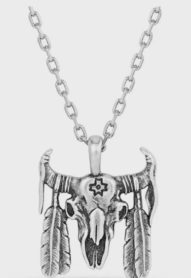 NC5656 MONTANA SILVERSMITHS BUFFALO SKULL PENDANT NECKLACE