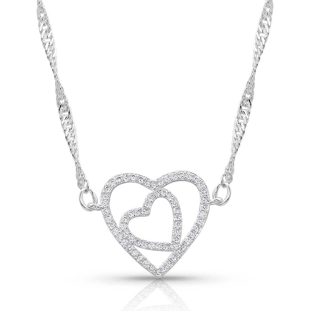 NC4502 MONTANA SILVERSMITHS DOUBLE OPEN HEART SPLIT NECKLACE