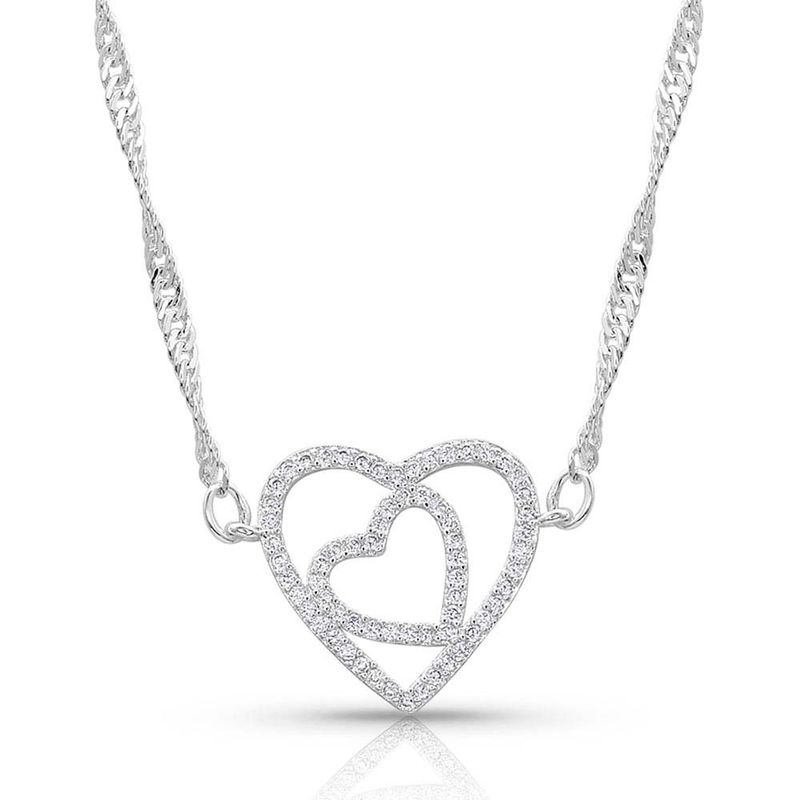 NC4502 MONTANA SILVERSMITHS DOUBLE OPEN HEART SPLIT NECKLACE