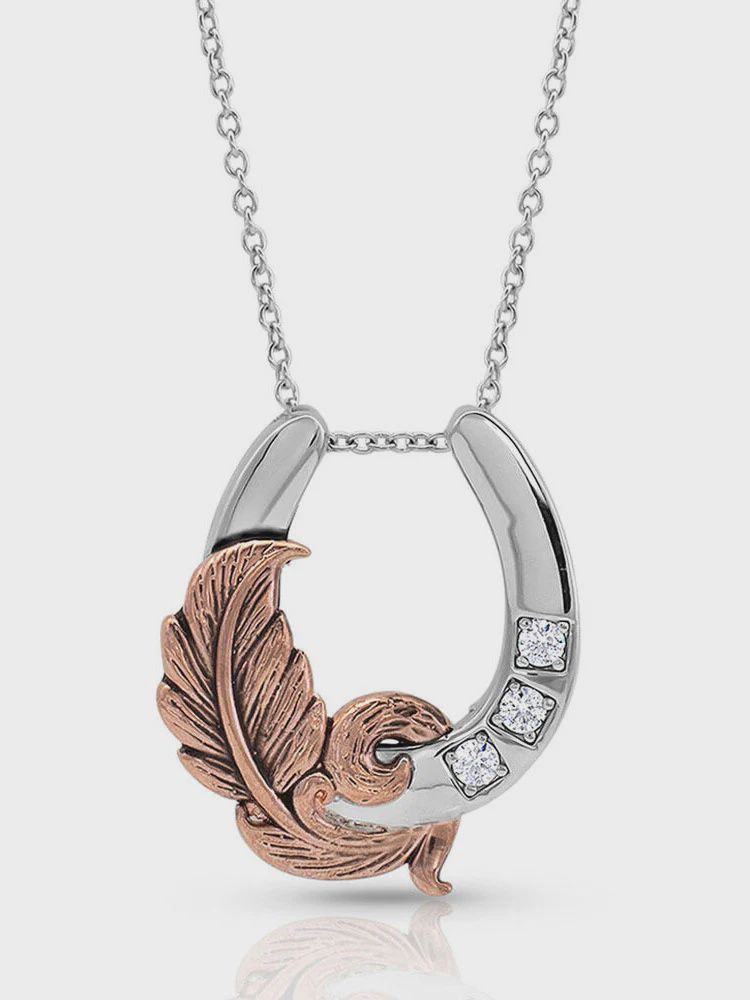 NC4621 MONTANA SILVERSMITHS NATURAL LUCK HORSESHOE NECKLACE