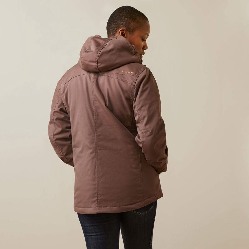 10046559 WOMEN'S ARIAT REBAR DURA CANVAS INSULATED JACKET - PEPPERCORN