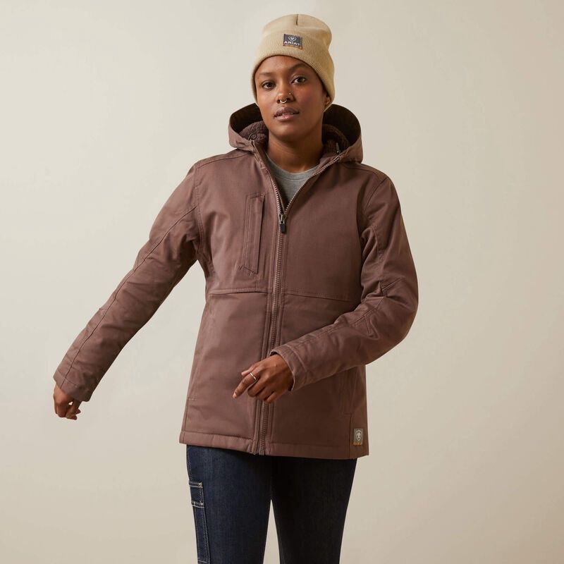 10046559 WOMEN&#39;S ARIAT REBAR DURA CANVAS INSULATED JACKET - PEPPERCORN