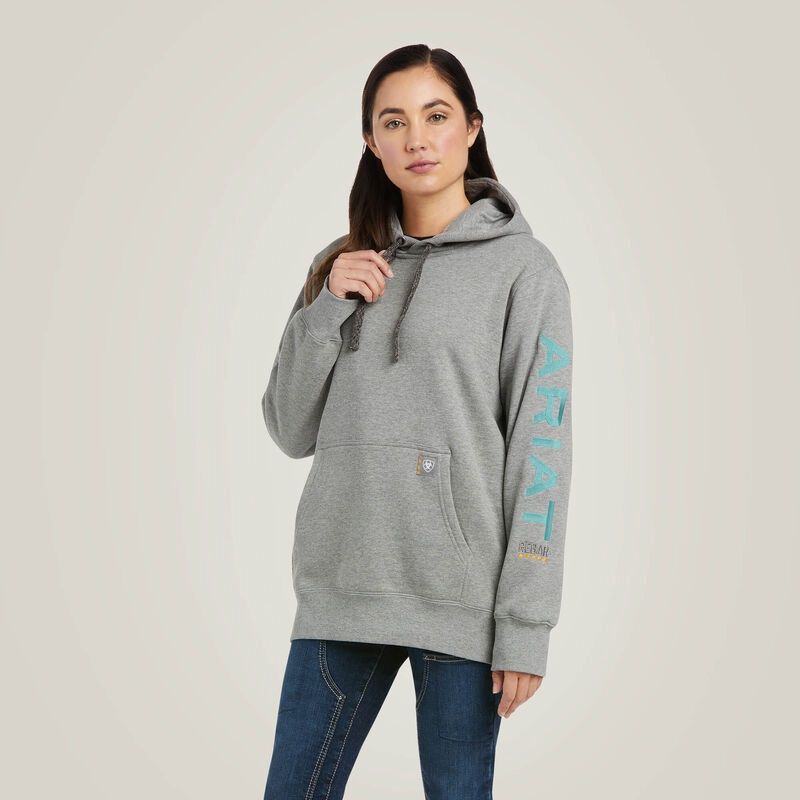 10037619 WOMEN&#39;S ARIAT REBAR GRAPHIC HOODIE - HEATHER GREY
