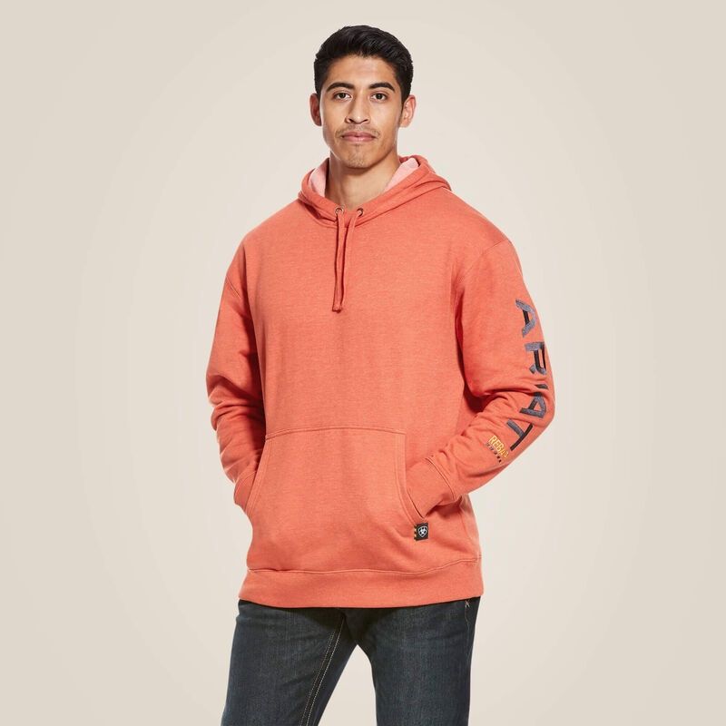 10027809 MEN&#39;S ARIAT REBAR GRAPHIC HOODIE - VOLCANIC HEATHER