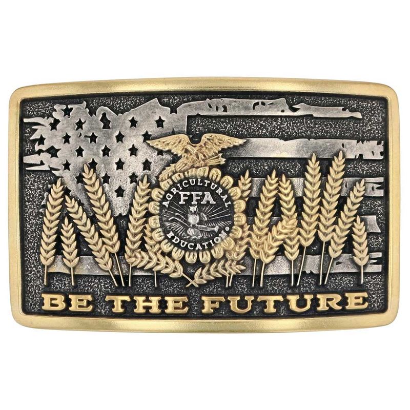 A986P MONTANA SILVERSMITHS 2-TONE BE THE FUTURE FFA ATTITUDE BUCKLE