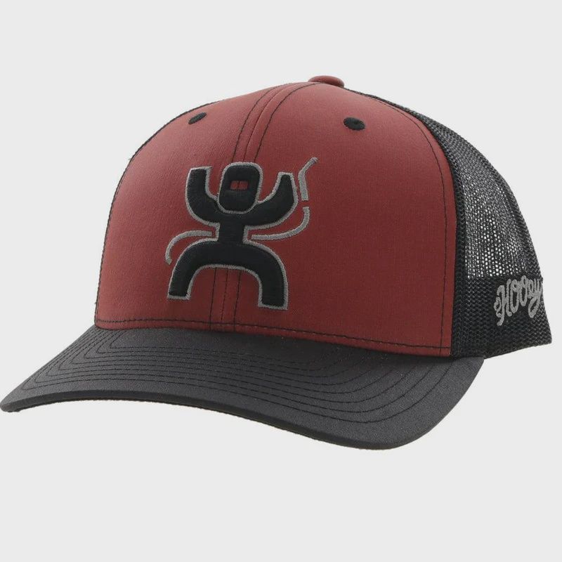 2221T-RUBK MEN&#39;S HOOEY RUST &amp; BLACK TRUCKER HAT W/ BLACK &amp; WHITE LOGO