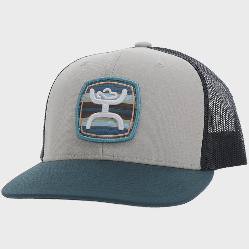 2424T-TNBK MEN&#39;S HOOEY ZENITH TAN &amp; BLACK TRUCKER HAT W/ SERAPE PATTERN PATCH