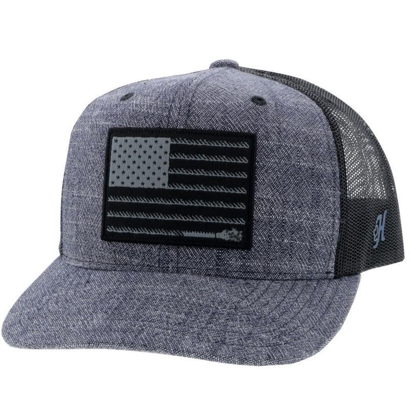 2010T-NVBK MEN&#39;S HOOEY LIBERY ROPER TRUCKER HAT W/ BLACK PATCH