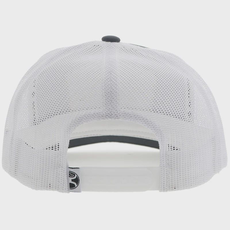 2408T-CHWH-Y YOUTH HOOEY  TRIP, CHARCOAL &amp; WHITE TRUCKER HAT W/ BLACK &amp; GOLD PATCH