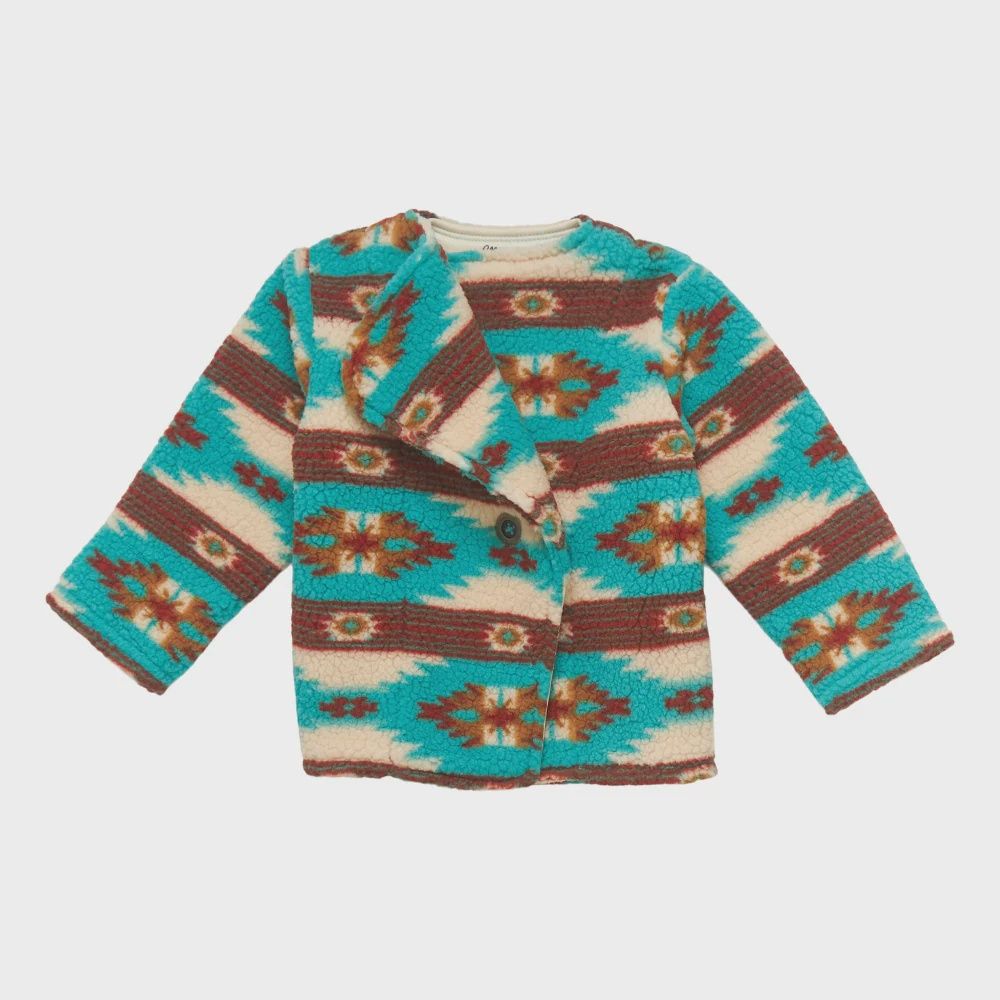 112353055 GIRL&#39;S INFANT &amp; TODDLER WRANGLER SHERPA CARDIGAN - GREEN MULTI
