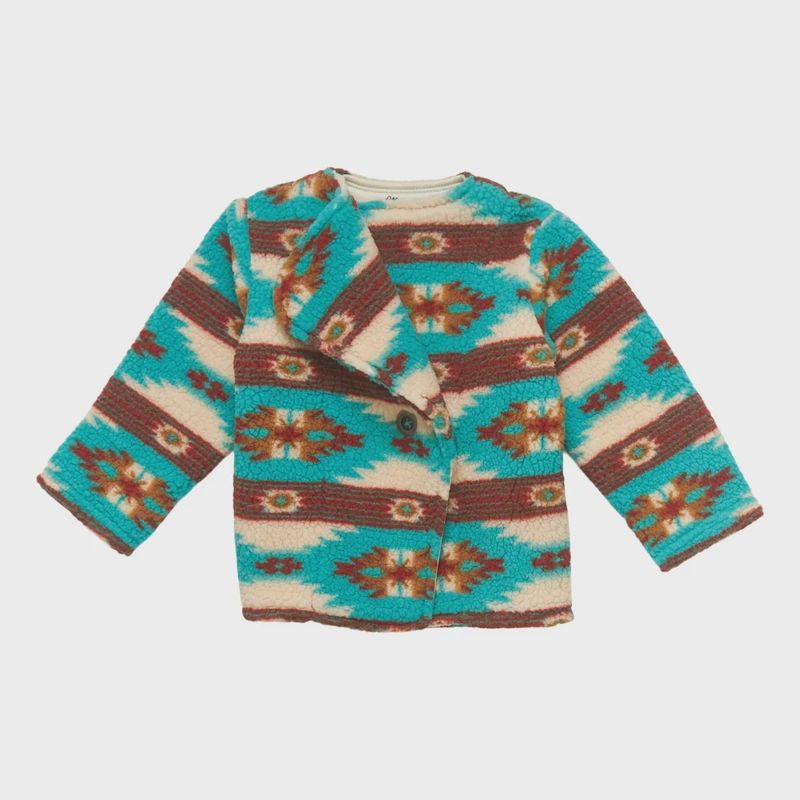 112353055 GIRL&#39;S INFANT &amp; TODDLER WRANGLER SHERPA CARDIGAN - GREEN MULTI