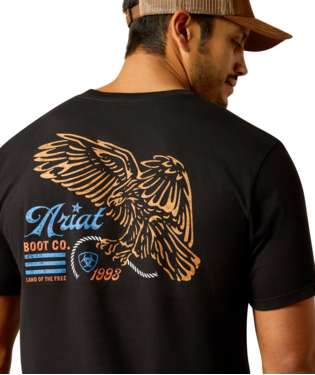 10052017 MEN&#39;S ARIAT EAGLE FREEDOM SHORT-SLEEVE T-SHIRT - BLACK