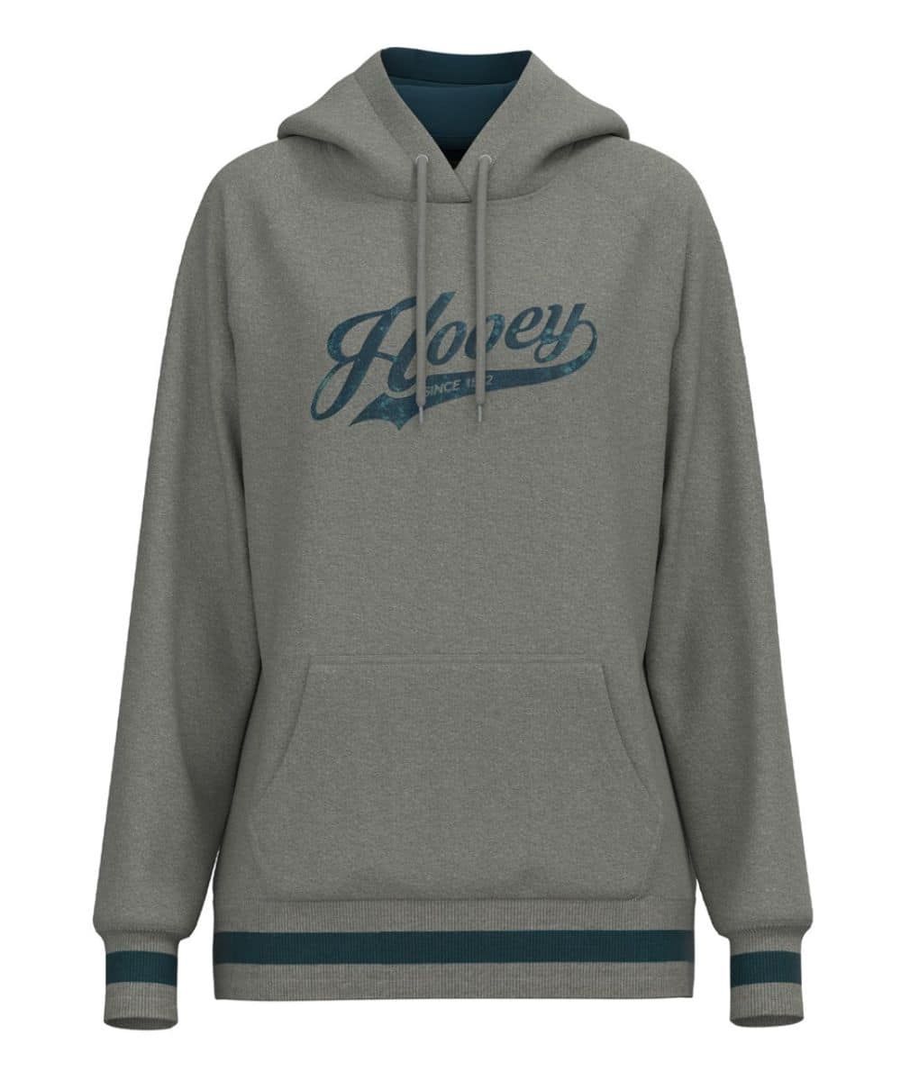 HH1270GY LADIES HOOEY &quot;POLAR FLEECE&quot; GREY HOODY WITH TEAL HOOEY LOGO ON CHEST