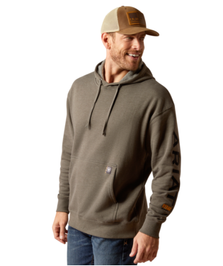 10051976 MEN&#39;S ARIAT REBAR GRAPHIC HOODIE - BELUGA HEATHER / BLACK
