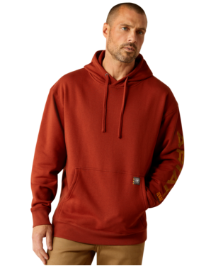 10052865 MEN&#39;S ARIAT REBAR GRAPHIC HOODIE - BURNT HENNA/CUMIN