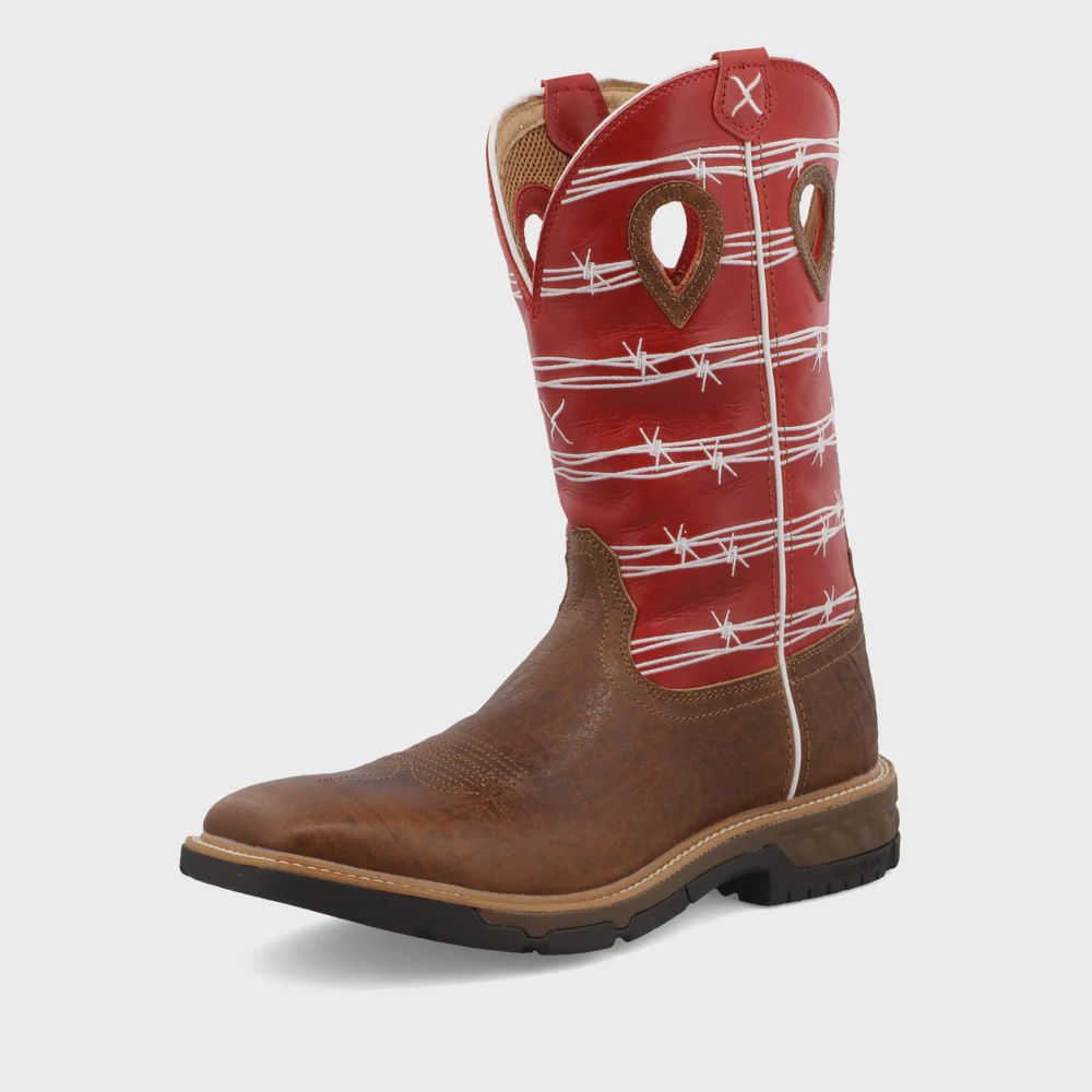 MXB0008 MENS TWISTED X 12&quot; RUBY RED WESTERN WORKBOOT
